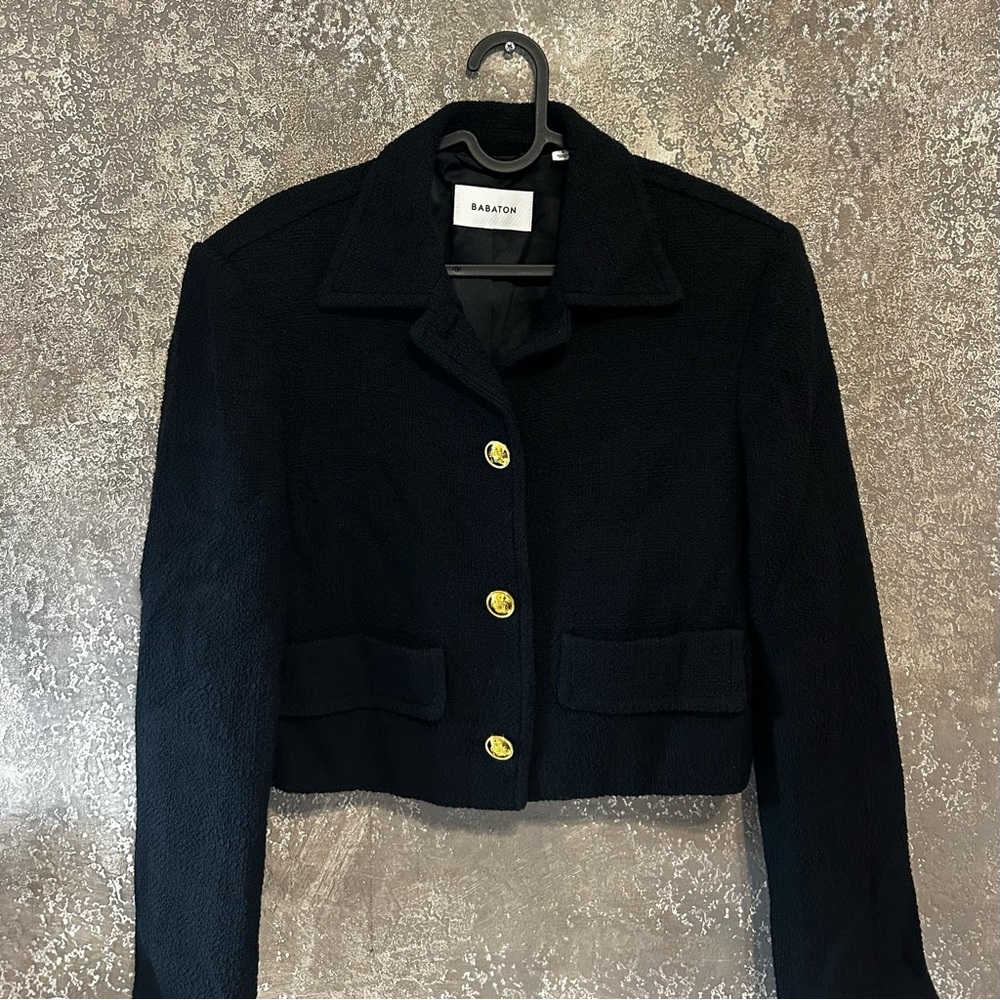 Babaton Black Blazer with Gold Buttons